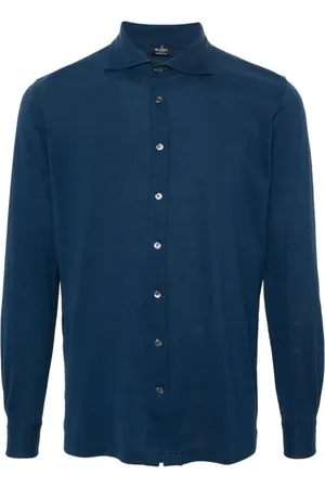 BARBA Heren, Overhemden, Blauw, Maat: XL Katoen