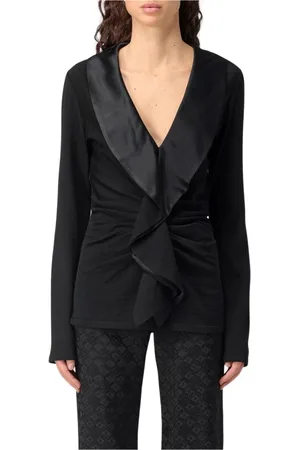 Alberta Ferretti Dames, Tops, Zwart, Maat: S Satijn