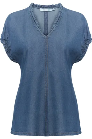 INWEAR Dames, Blouses & Shirts, Blauw, Maat: L