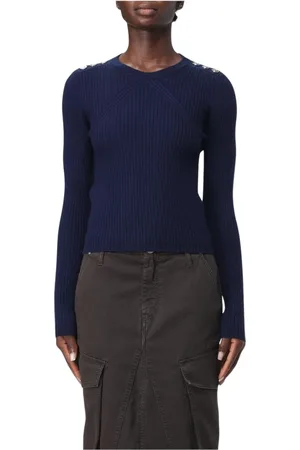 Pinko Dames, Truien, Blauw, Maat: XS Wol
