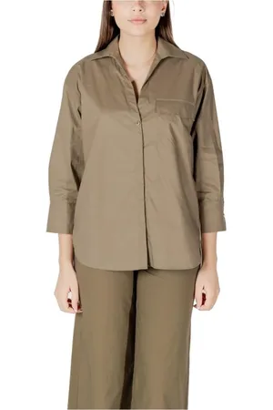 Liu Jo Dames, Blouses & Shirts, Groen, Maat: S Katoen
