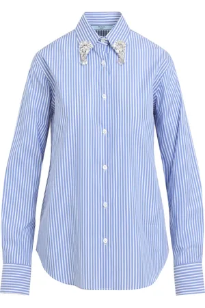 Prada Dames, Blouses & Shirts, Blauw, Maat: 2XS Katoen