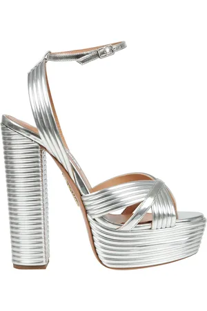 Aquazzura Dames, Schoenen, Grijs, Maat: 39 EU Leer