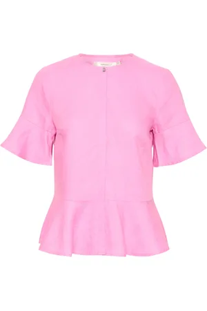 INWEAR Dames, Blouses & Shirts, Roze, Maat: 3XL Linnen