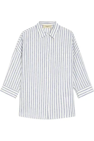 Max Mara Dames, Blouses & Shirts, Blauw, Maat: L Linnen