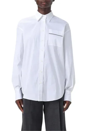 Brunello Cucinelli Dames, Blouses & Shirts, Wit, Maat: M Katoen