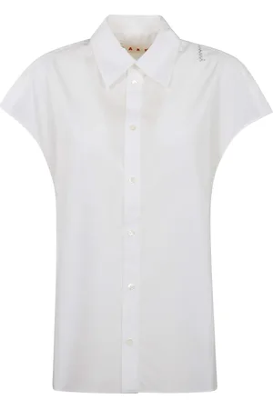 Marni Dames, Blouses & Shirts, Wit, Maat: M Katoen
