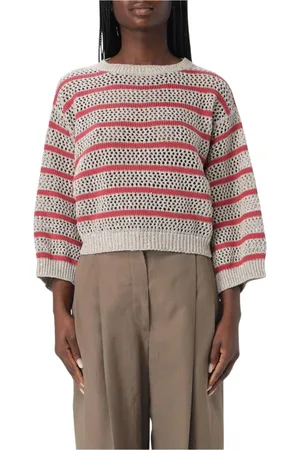 Brunello Cucinelli Dames, Truien, Veelkleurig, Maat: XL Linnen