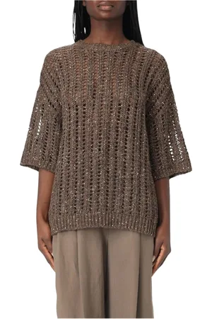 Brunello Cucinelli Dames, Truien, Bruin, Maat: M