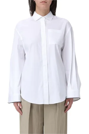 Brunello Cucinelli Dames, Blouses & Shirts, Wit, Maat: L Katoen