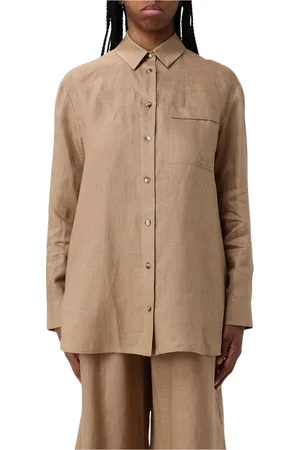 Max Mara Dames, Blouses & Shirts, Bruin, Maat: S Linnen
