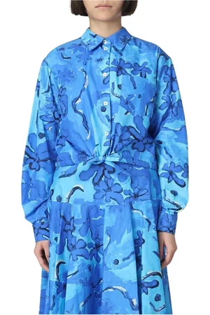 Marni Dames, Blouses & Shirts, Blauw, Maat: S Katoen