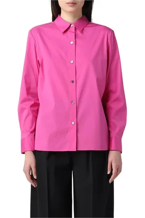 THEORY Dames, Blouses & Shirts, Roze, Maat: M Katoen