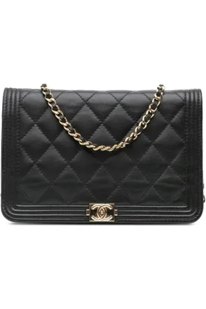 CHANEL Dames, Pre-owned, Zwart, Maat: ONE Size Leer