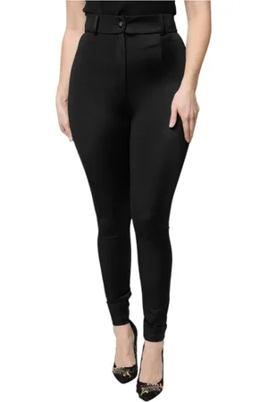 Dolce & Gabbana Dames, Broeken, Zwart, Maat: S Nylon