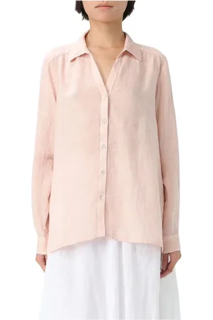 120% Lino Dames, Blouses & Shirts, Roze, Maat: M Linnen