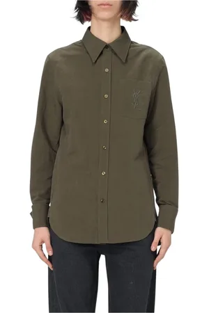 Saint Laurent Dames, Blouses & Shirts, Groen, Maat: XS
