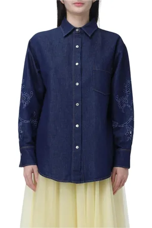 FORTE FORTE Dames, Blouses & Shirts, Blauw, Maat: S Denim