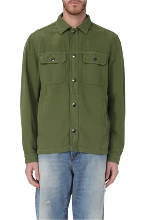 Woolrich Heren, Overhemden, Groen, Maat: M Wol