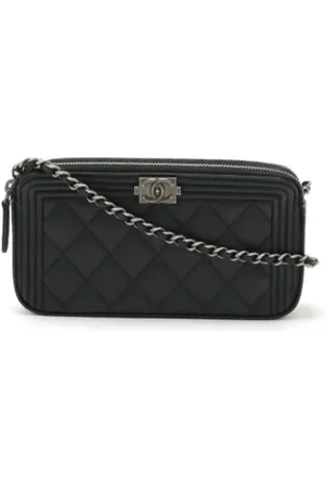CHANEL Dames, Pre-owned, Zwart, Maat: ONE Size Leer