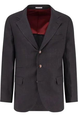 Brunello Cucinelli Heren, Jassen, Zwart, Maat: 2XL Linnen