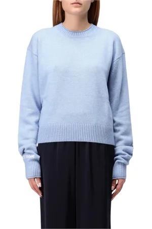 Sportmax Dames, Truien, Blauw, Maat: XL Kasjmier