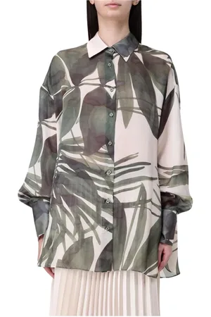 HANITA Dames, Blouses & Shirts, Groen, Maat: M Zijde