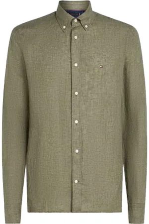 Tommy Hilfiger Heren, Overhemden, Groen, Maat: 3XL Linnen