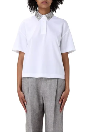 Brunello Cucinelli Dames, Tops, Wit, Maat: L Katoen