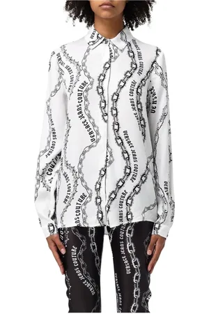 VERSACE Dames, Blouses & Shirts, Wit, Maat: 2XS Zijde
