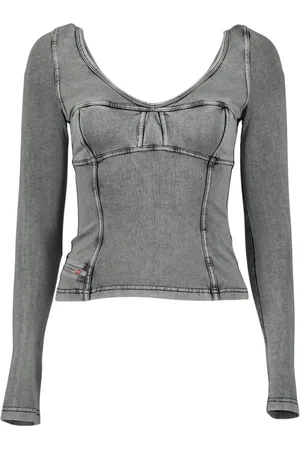 Diesel Dames, Tops, Grijs, Maat: M Denim