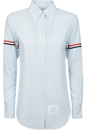 Thom Browne Dames, Blouses & Shirts, Blauw, Maat: 2XS Katoen