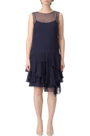 Alberta Ferretti Dames, Jurken, Blauw, Maat: S Chiffon