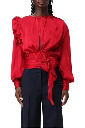 Pinko Dames, Blouses & Shirts, Rood, Maat: S Zijde