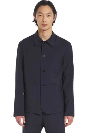 BARENA Heren, Jassen, Blauw, Maat: M Wol