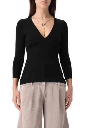 Elisabetta Franchi Dames, Truien, Zwart, Maat: XL Viscose
