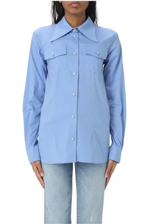 Liu Jo Dames, Blouses & Shirts, Blauw, Maat: S Katoen
