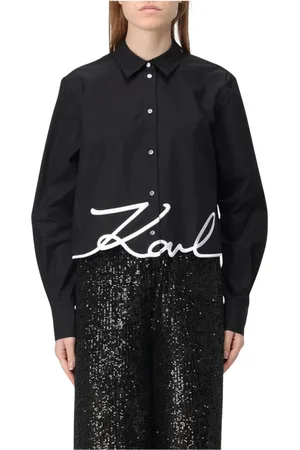 Karl Lagerfeld Dames, Blouses & Shirts, Zwart, Maat: S