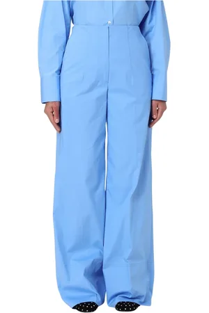 Msgm Dames, Broeken, Blauw, Maat: S
