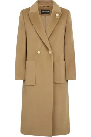 Roberto Cavalli Dames, Mantels, Bruin, Maat: 2XL Wol