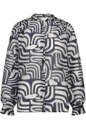 NUKUS Dames, Blouses & Shirts, Zwart, Maat: L Voile