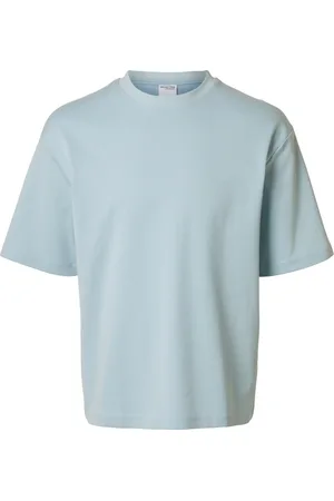 SELECTED Heren, Tops, Blauw, Maat: L Katoen