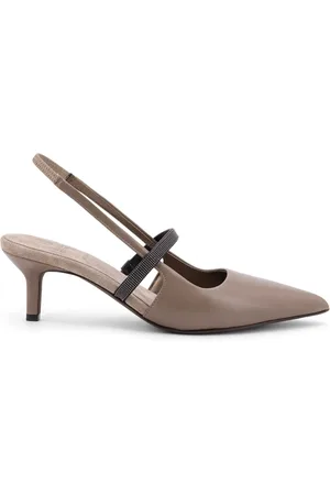 Brunello Cucinelli Dames, Schoenen, Grijs, Maat: 37 EU Leer