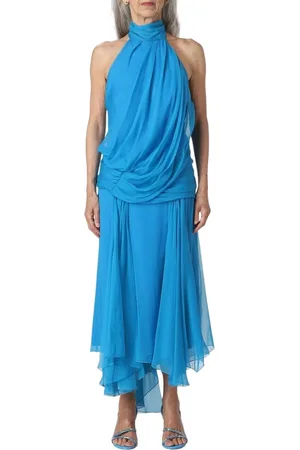 Alberta Ferretti Dames, Jurken, Blauw, Maat: S Zijde