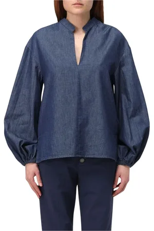 Dondup Dames, Blouses & Shirts, Blauw, Maat: M Denim