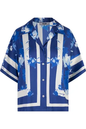 Msgm Dames, Blouses & Shirts, Blauw, Maat: 2XS Viscose