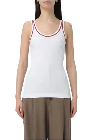 Brunello Cucinelli Dames, Tops, Wit, Maat: L Katoen