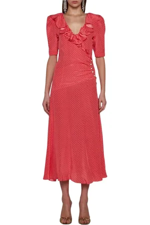 Alessandra Rich Dames, Jurken, Rood, Maat: S Zijde