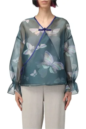 Emporio Armani Dames, Blouses & Shirts, Groen, Maat: XS Zijde