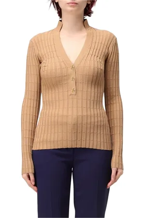 Elisabetta Franchi Dames, Truien, Bruin, Maat: 2XL Viscose